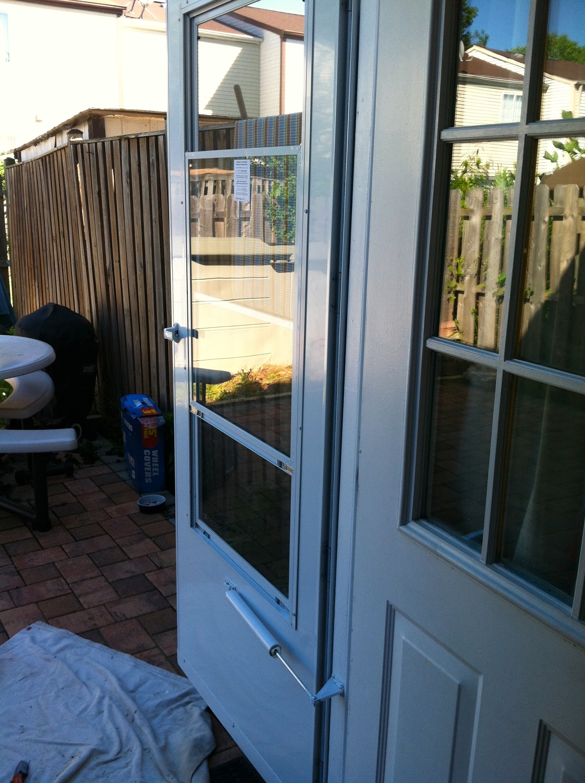 The door opens perfectly. My landlady did a top notch job selecting a good door for us.
