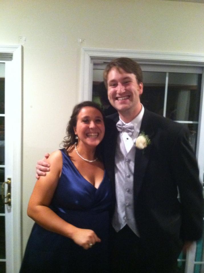 This is from their wedding in November: Luke and me.