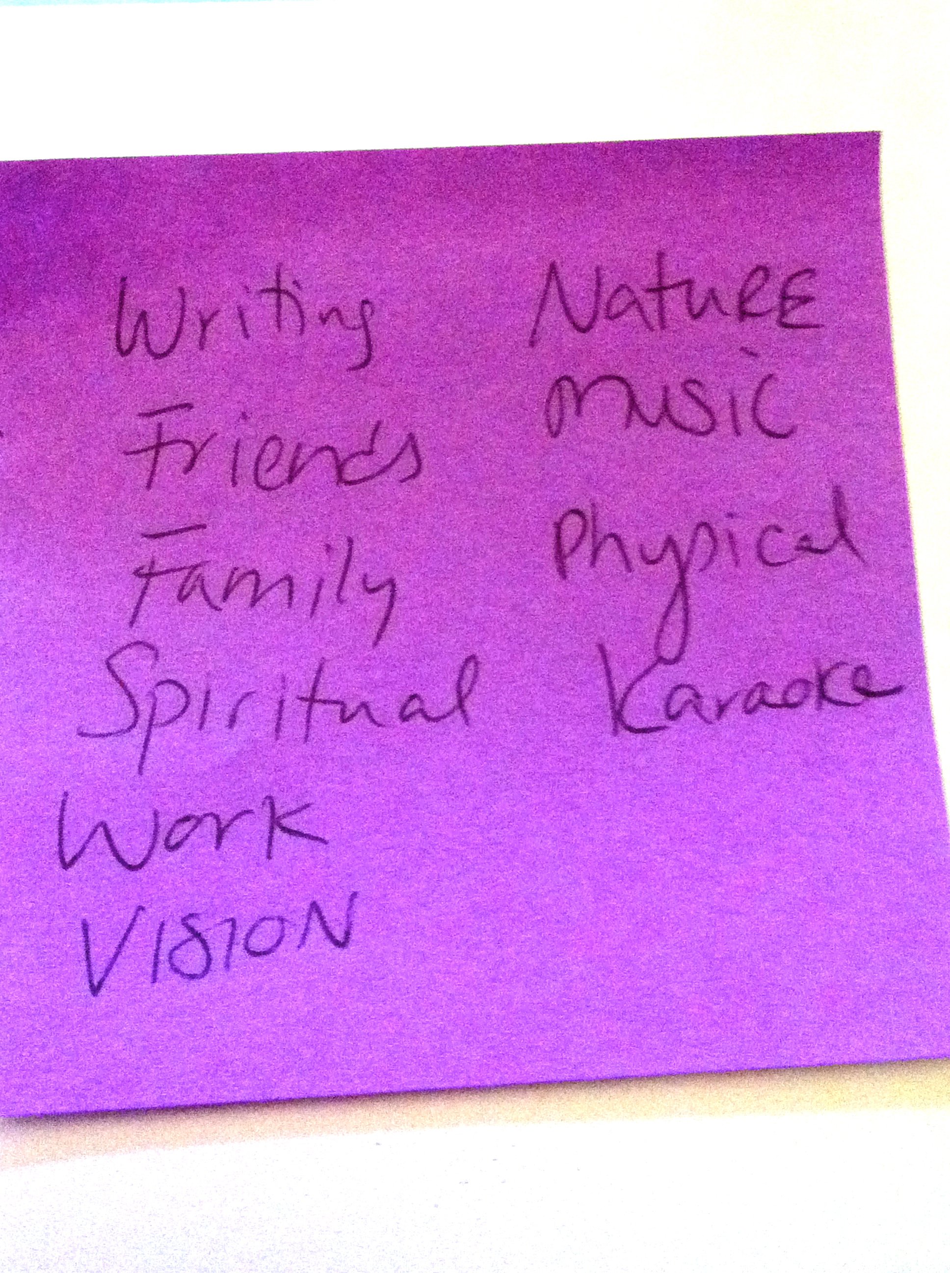 Clearly, this was just a first-stage brainstorm. It hit a lot that matters to me, though, so bonus.