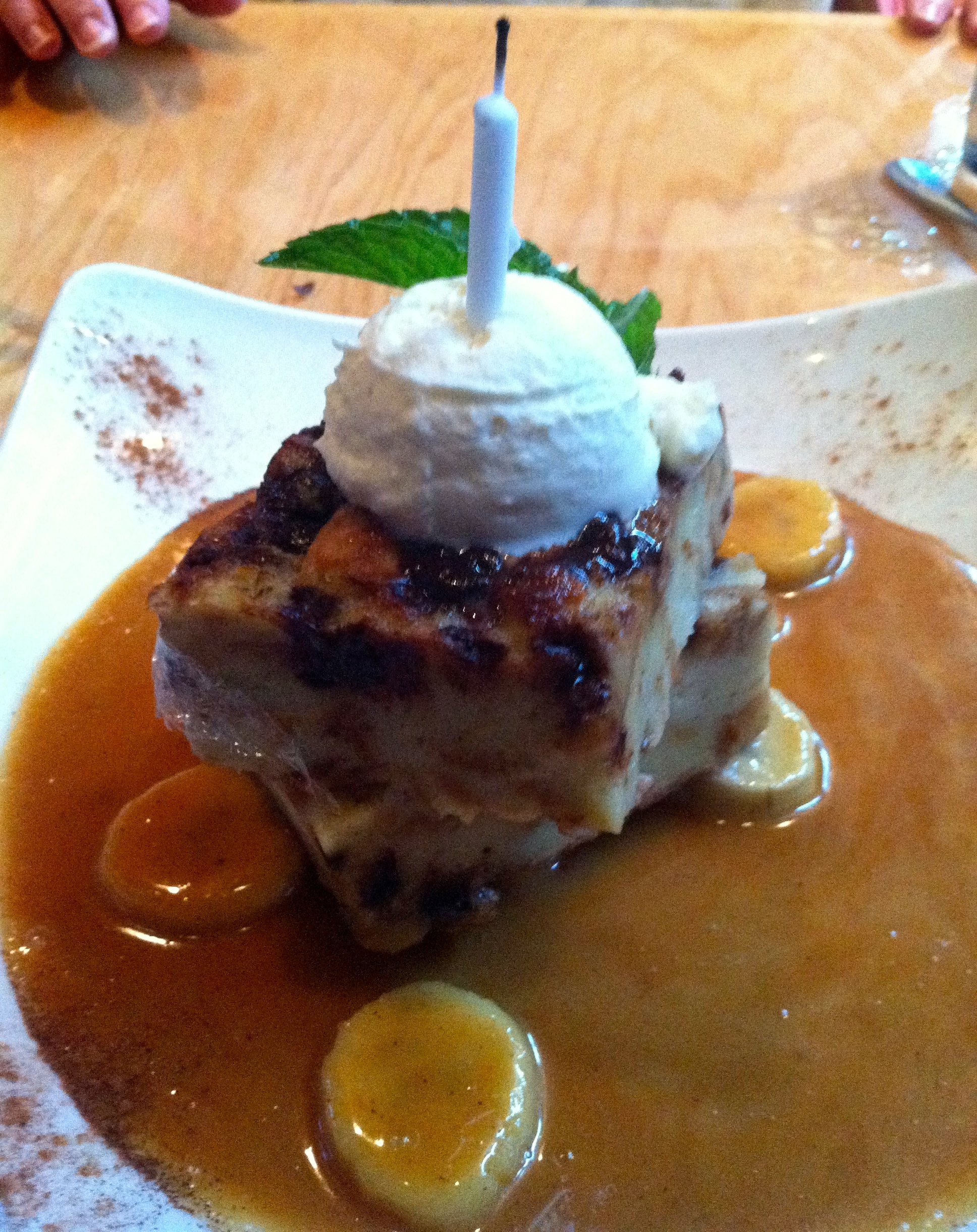 My Aunt and I had a decadent, 4 hour lunch, topped off with a surprise Banana Pudding from our waiter! 