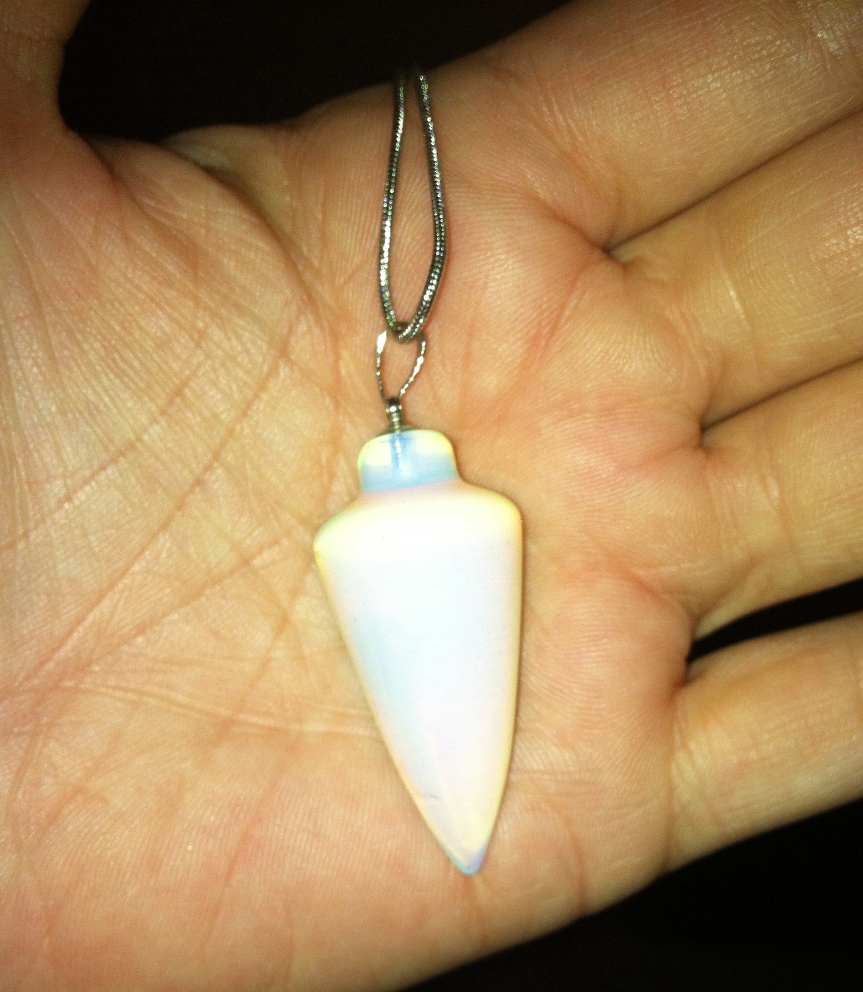 Here's what my opal normally looks like. You can see that it's a decent sized stone.